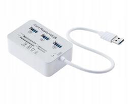USB 3.0 HUB splitteris su 3 jungtimis, SD ir MicroSD kortelių skaitytuvas