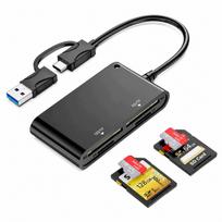 Atminties kortelių skaitytuvas USB 3.0, 2x SD, 2x microSD, 4 lizdai