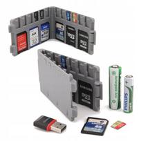 Atminties kortelių dėklas SD x6, microSD x12, pilkas