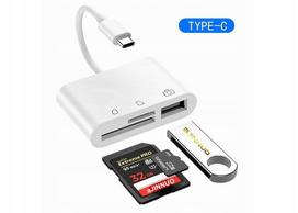 USB-C atminties kortelių skaitytuvas, USB, SD, TF lizdai