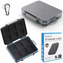 Vandeniui atsparus Orico SD kortelių dėklas, juodas, 2.5" SSD, 2.5" HDD, M.2, 12 vietų