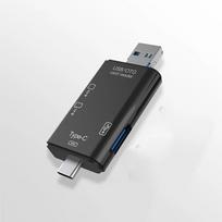SD atminties kortelių skaitytuvas 5in1 USB-C OTG MicroSD TF adapteris