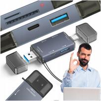 Kortelių skaitytuvas SD TF MicroSD USB-C USB 3.0 aktyvus 6-in-1 adapteris
