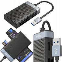 Atminties kortelių skaitytuvas 4in1 USB-A 3.0 SD MicroSD CF MS iki 5Gb/s iki 2 TB Orico