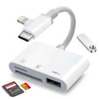 Kortelių skaitytuvas SD microSD TF USB-C Lightning USB-A 3in1