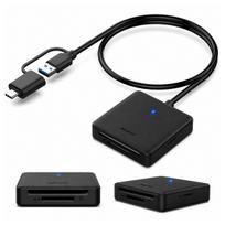 Kortelių skaitytuvas BENFEI 4in1 USB-C-USB-A 3.0 SD Micro SD MS CF, juodas