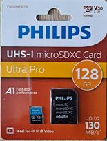 Atminties kortelė Philips Ultra Pro 128GB 130MB/s microSDXC FM12MP67B