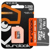 microSD atminties kortelė 128GB EUROLOOK Class 10 V30 WiFi kameroms