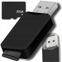 Micro SD XC 32GB atminties kortelė su USB 2.0 kortelių skaitytuvu, Class 10