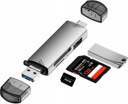 Kortelių skaitytuvas 6in1 USB USB-C SD MicroSD adapteris