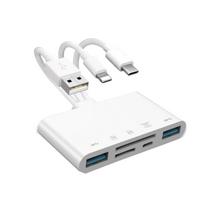 Kortelių skaitytuvas 5-in-1, USB 3.0, Lightning/SD/TF, Type-C