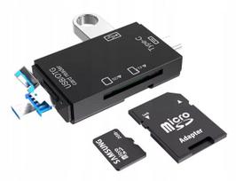 Atminties kortelių skaitytuvas SD Micro SD USB-C USB OTG 5in1