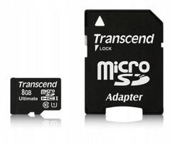 Atminties kortelė TRANSCEND 8GB micro SD HC U1 600x 90MB/s MLC NAND