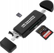 Kortelių skaitytuvas SD 3in1 USB-C USB-A Micro USB dual slot