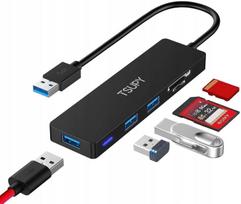 USB 3.0 5in1 SD Micro SD kortelių skaitytuvas, juodas
