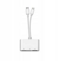 SD ir TF atminties kortelių skaitytuvas, USB šakotuvas su USB-C laidu