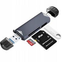 USB kortelių skaitytuvas USB 3.0 adapteris USB-C Micro SD TF 5Gb/s, iki 2TB