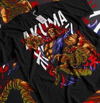 Akuma Gouki T-shirt Karate Street Fighter Video Games Fighting shirt Graphic Tee 2XL brown