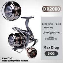 Viso metalo tolimojo metimo spininginis žvejybos ritė su masalo ir valo suderinamumu gray