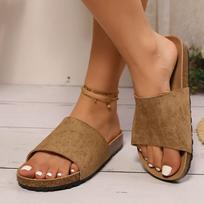 Moteriškos plačios „Birkenstock“ stiliaus basutės su viena dirželiu ir paprastu, patogiu romėniško stiliaus dizainu 43 rožinė
