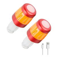 Road Bike Handlebar Safety Light Cycling LED Bar End Plugs Indicators Light Waterproof Turn Signal Lamp Easy to Install orange