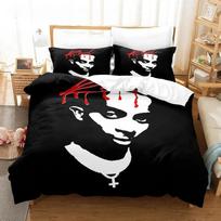 Playboi Carti 3D Print Bedding Set Single Twin Full Queen King Size Duvet Cover for Boys Adult Bedroom EU single(135x200cm) black