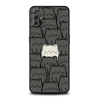 Telefono dėklas OnePlus 12 11 10 9 Pro 9T 12R 10R 9R 9RT 10T 8T 8 7 6T 7T Nord 2T CE 2 5G N200 N100 Dangtelis Mielas Animacinis Juodas Katukas Nord CE 2 5G black