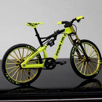 Creative 1/10 Alloy Bicycle Model Diecast Simulates Display The Miniature Bicycle Toy Descend The Mountain Bike Model Playthings Present žalsvai geltona