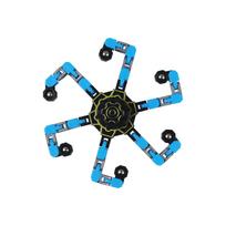 Streso mažinimo žaislai Fidget Spinner, transformuojamas grandininis robotas, pirštų žaislas vaikams ir suaugusiems, sensoriniai Fidget žaislai, pirštų galiukų giroskopai black