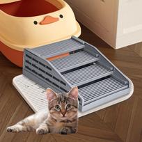 4 Steps Cat Litter Box Ramp Pet Supplies Detachable Practical Cat Litter Box Step pilka spalva