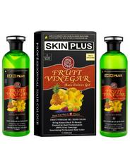 SKINPLUS Be amoniako vaisinio acto plaukų dažų gelis | Natūraliai juodas | Maitinantys plaukų dažai su blizgesiu ir minkštumu | 200 ml × 2 black