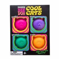 Schylling NeeDoh Cute Mini Cat 4-Pack Squishy Toys Sensory Squeeze Stress Relief Fidget for Kids pink