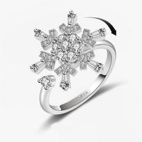 Funny Rotatable Daisy Flower Fidget Spinner Ring Creative Anxiety Relief Sunflower Relax Stress Mood Rings for Women Jewelry resizable beige