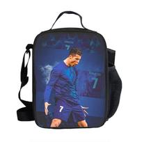 Futbolo Žvaigždės Izoliuoti Pietų Krepšiai Ronaldo Terminis Krepšys Pietų Indas Neperšlampamas Totes Pietų Dėžutė Maisto CR Laikymo Maišeliai black