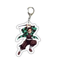 Demon Slayer Acrylic Keychain Tanjiro Kamado Nezuko Giyu Tomioka Zenitsu Agatsuma Shinobu Kocho Anime Merchandise Durable Gift 55mm black