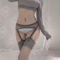 Soft Top Thigh Over Knee High Long Stockings Sexy Lace Flower Body Tights Suspender Garter Belt Lingerie Women Floral Pantyhose One Size gray