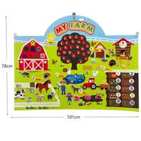 Farm Animals Felt Board Toy Farmhouse Theme Busy Board Early Education Toy Preschool Storytelling Montessori Toy Gifts For Kids black