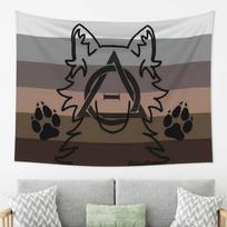 Pilkojo Vilko Teriai Vėliava Vilko Galvos Profilis Horizontalus Sienos Meno Dekoras Lengva Montuoti Namų Biuro Šventės Dekoratyvinis Kabantis Meno Kūrinys 100X70CM gray