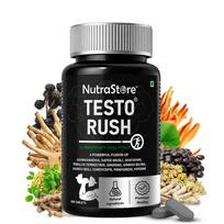 NutraStore TestoRush | Testosterone Supplement for Men | Blend of 10 Powerful Herbs Including Ashwagandha, Safed Musli, Ginseng, Tribulus & Cord