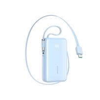 Joyroom JR-PR2L 10 000 mAh 35 W maitinimo blokas su įmontuotu ištraukiamu USB-C laidu ir USB-C dirželiu – mėlyna