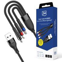 3mk Protection laidas, USB-A–USB-C/Lightning/Micro-USB, 1,2 m