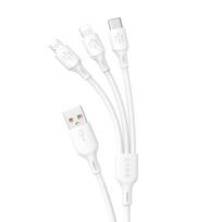 Dudao L8A-3in1, laidas, USB-A–USB-C/Lightning/Micro-USB, 1,2 m