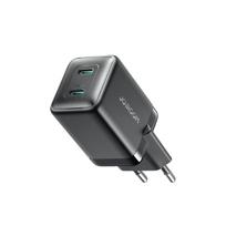 Joyroom JR-TCG17 45 W sieninis įkroviklis su dviem USB-C jungtimis, juodas, EU kištukas
