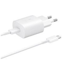 Samsung 25W EP-TA800EWE USB-C sieninis įkroviklis su Samsung EP-DA705BWE USB-C / USB-C laidu (replacement packaging) - baltas