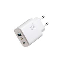 Joyroom JR-TG6 30 W GaN sieninis įkroviklis su USB-C, Lightning ir USB-A jungtimis, baltas