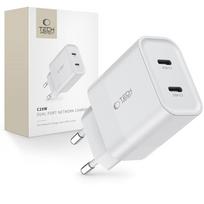 Tech-Protect C20W, įkroviklis, 20 W, 1 USB-C prievadas, baltos spalvos