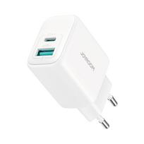 Joyroom JR-TCF21 20 W sieninis įkroviklis su USB-C ir USB-A jungtimis, baltas