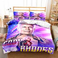 WWE Bedding Set American Nightmare Cody Rhodes 3D Soft Polyester Duvet Cover Set Single Double Twin King Size Teens Adults Home Eu Single 135x200cm purple