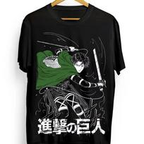 Levi Shingeki T-shirt No Kyojin Attack on Titan Anime AOT Horror Shirt All Size Graphic T Shirts Women Clothing S juoda