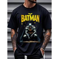 Europos dydžiai Justice League Batman Superherojus Vyriški Žvejai Žmonių Marškinėliai | Vintage Streetwear Laisvi Grafiniai Marškinėliai S juoda